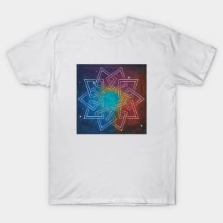 Lagoon Nebula galaxy star pattern watercolor T-Shirt